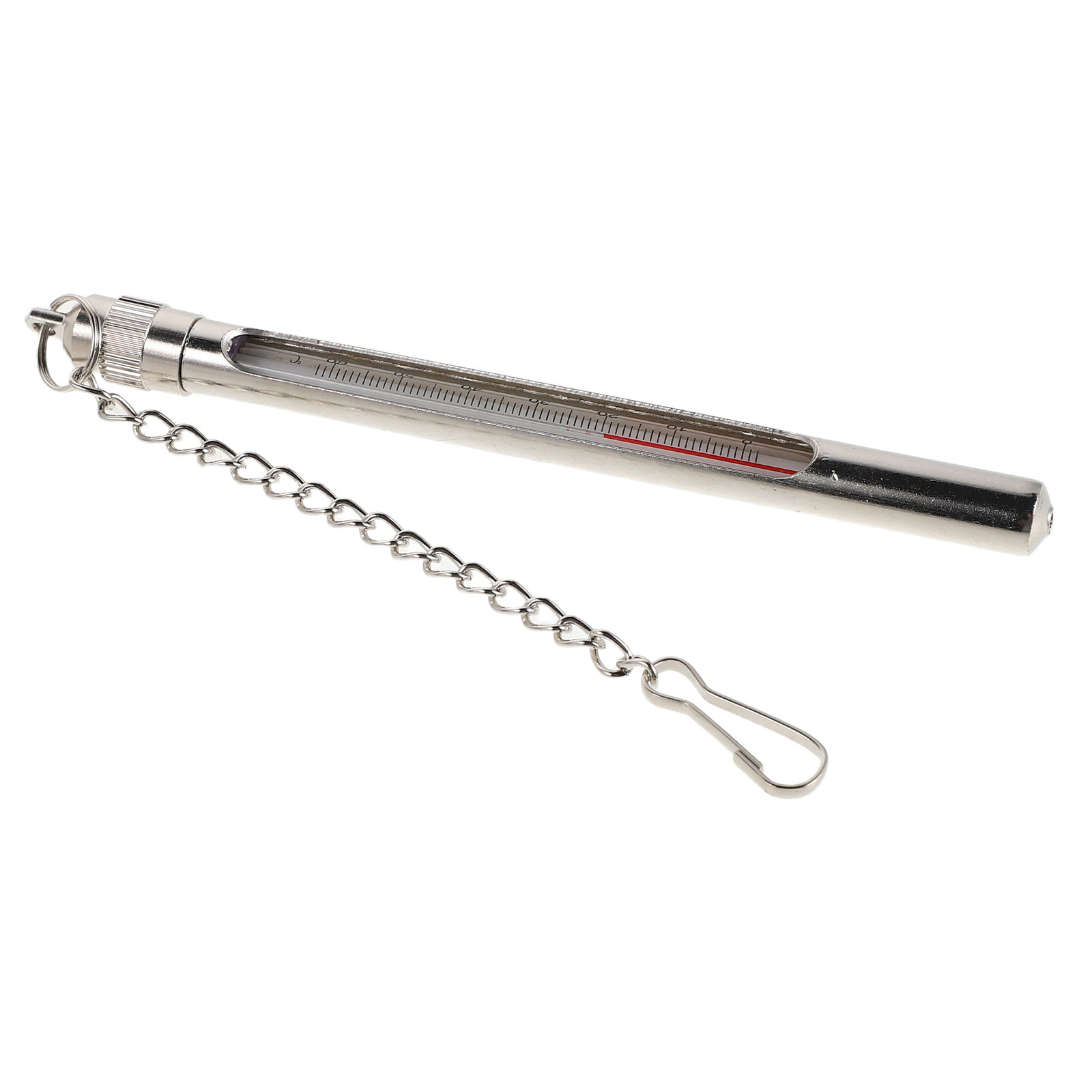 Fishing Rod Fly - Stream Water Thermometer Silver Metal Fly