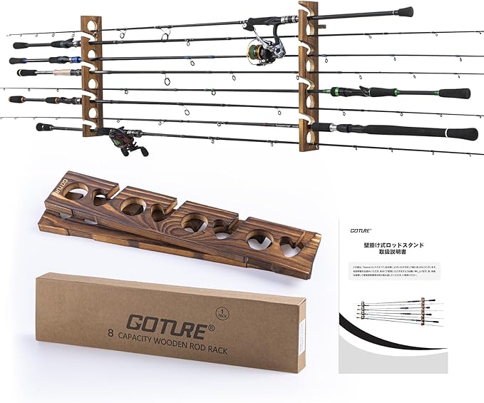 Goture Wood Fishing Rod Holder - Fishing Rod Rack review and price