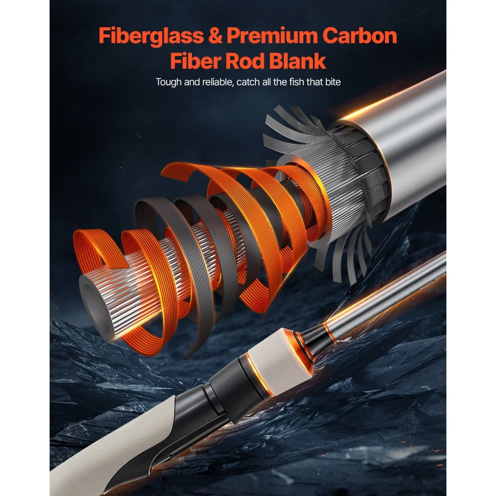 Carbon Fiber Bass Fishing Pole - Fishing Rod Combo review and price
